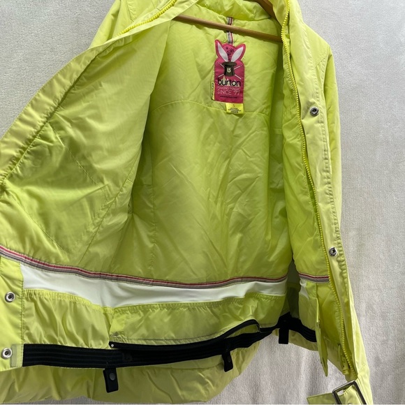 Burton DryRide Neon Green Women Ski Snow Jacket Sz Small Full Zip/Button Y2K - Picture 7 of 14